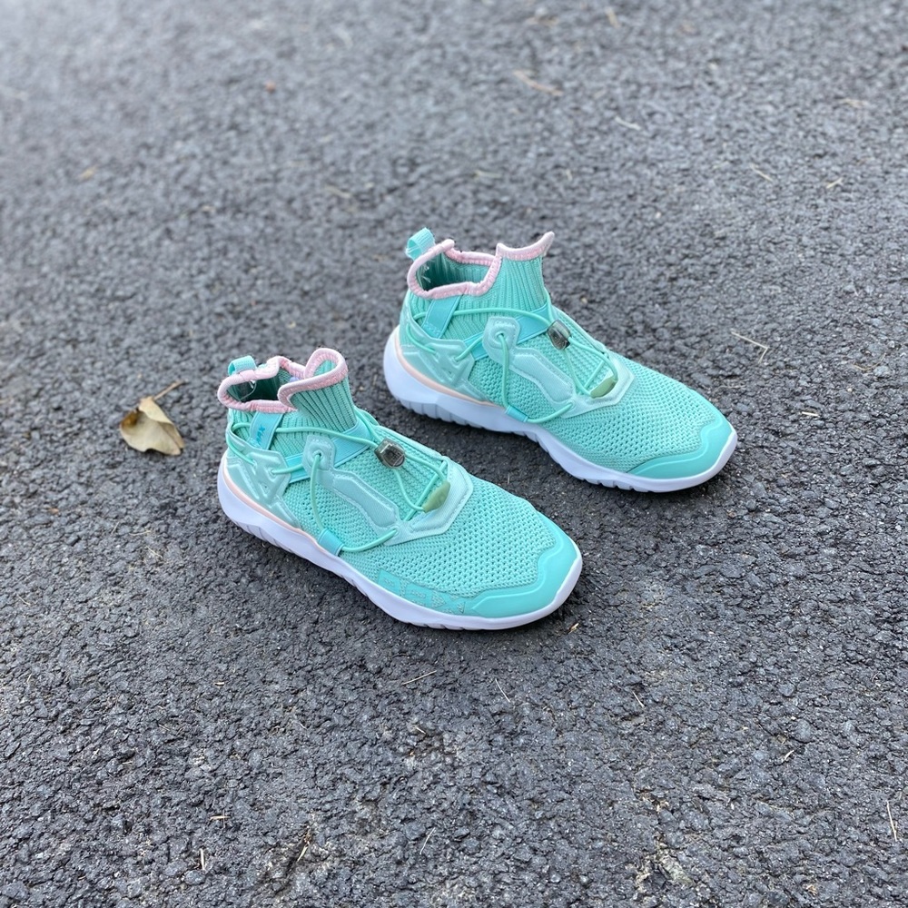 Tiffany Blue & Pink Flexible Knit Athletic Walking Sneakers